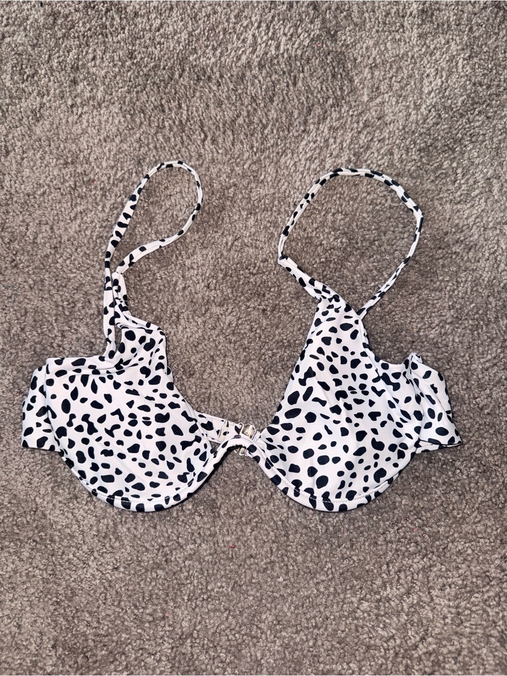 White & Black Dalmatian Spot Underwire Bikini Top